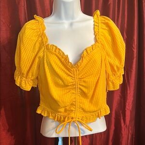 Yellow Ruffled Women's Top